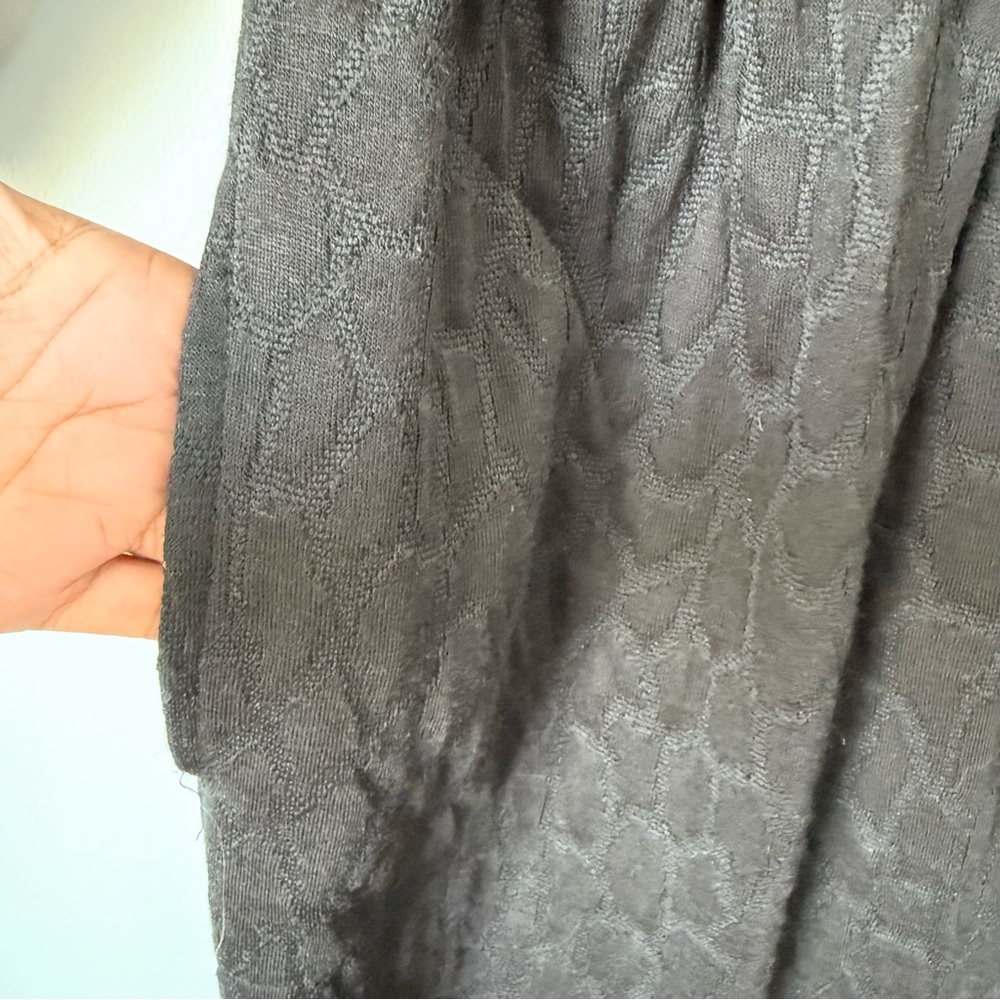 Vintage IIF Black Textured Jumpsuit with Embellished Shoulder Size Small - Picture 8 of 12